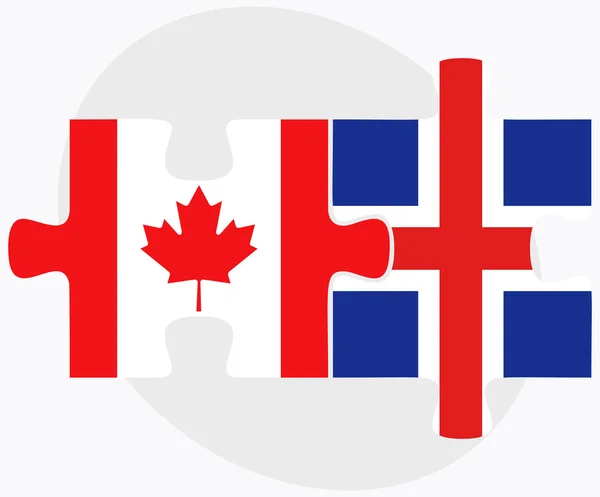 Banderas de Canadá e Islandia — Vector de stock