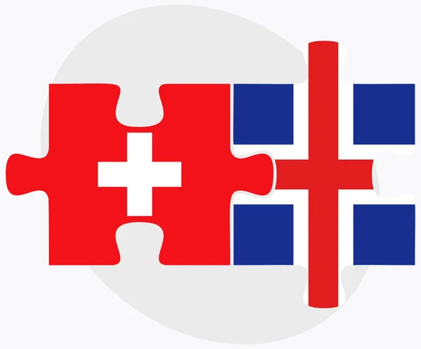 İsviçre ve İzlanda bayrakları — Stok Vektör