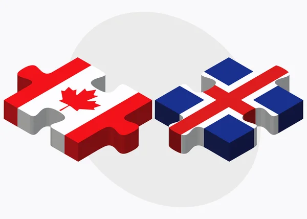 Kanada ve İzlanda bayrakları — Stok Vektör