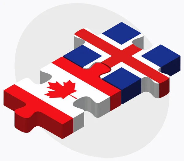 Kanada a Islandu příznaky — Stockový vektor