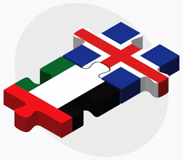 Spojené arabské emiráty a islandské vlajky — Stockový vektor