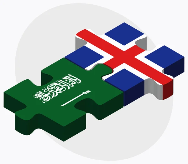 Saudi Arabia and Iceland Flags — Stock Vector