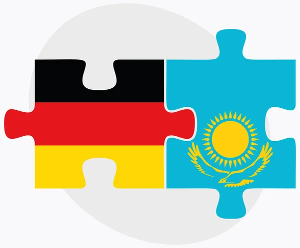 Duitsland en Kazachstan vlaggen — Stockvector