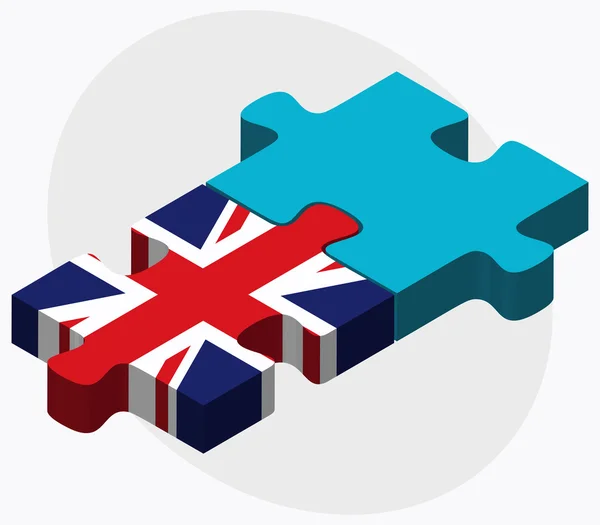 Verenigd Koninkrijk en Kazachstan vlaggen — Stockvector