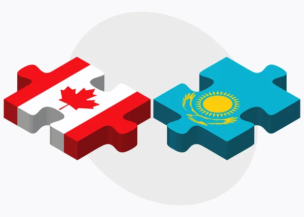 Canada and Kazakhstan Flags — Stock Vector