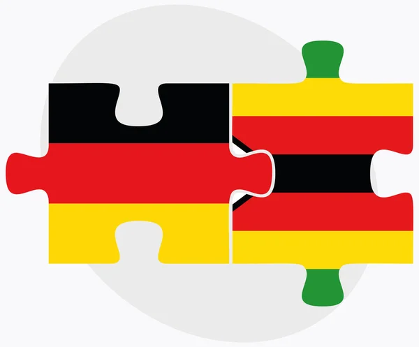 Germany and Zimbabwe Flags — Stock Vector