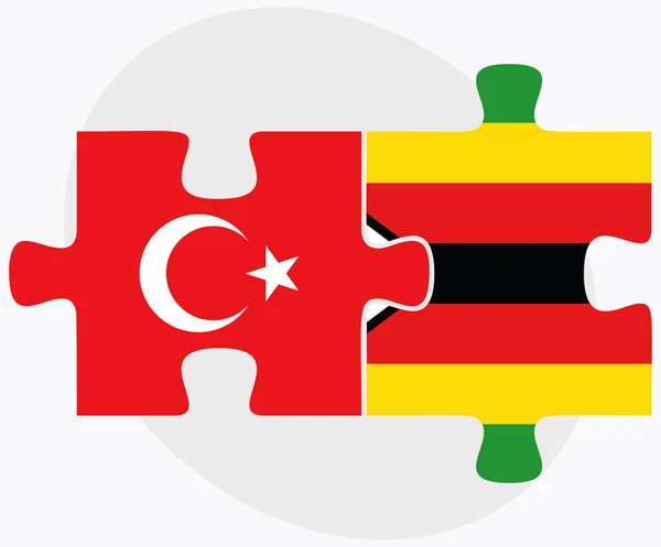 Drapeaux de Turquie et Zimbabwe — Image vectorielle