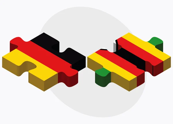 Almanya ve Zimbabwe bayrakları — Stok Vektör
