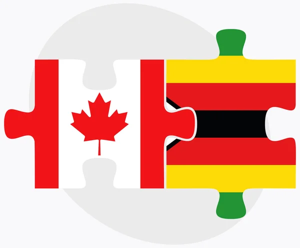 Canada and Zimbabwe Flags — Stock Vector