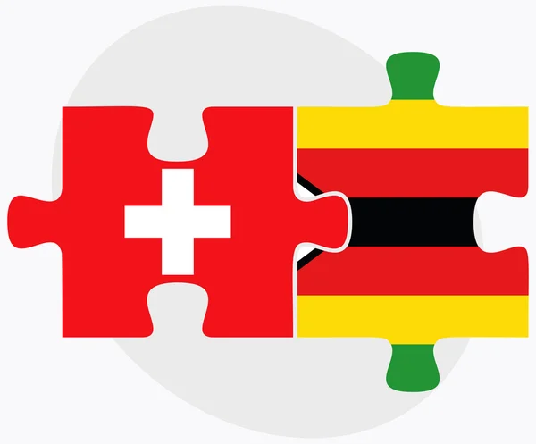Drapeaux de Suisse et Zimbabwe — Image vectorielle
