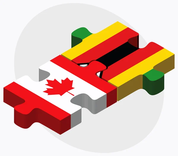Banderas de Canadá y Zimbabwe — Vector de stock
