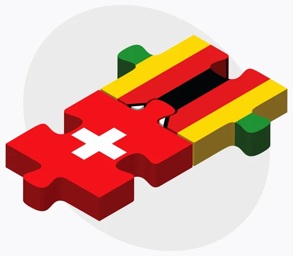 Schweiz och Zimbabwe flaggor — Stock vektor