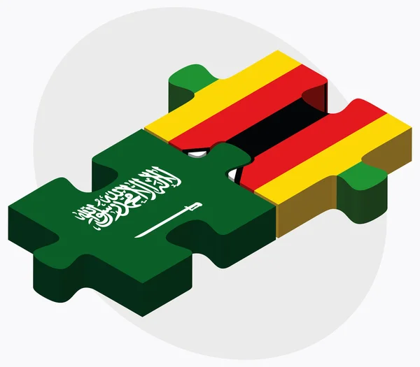 Saoedi-Arabië en Zimbabwe vlaggen — Stockvector