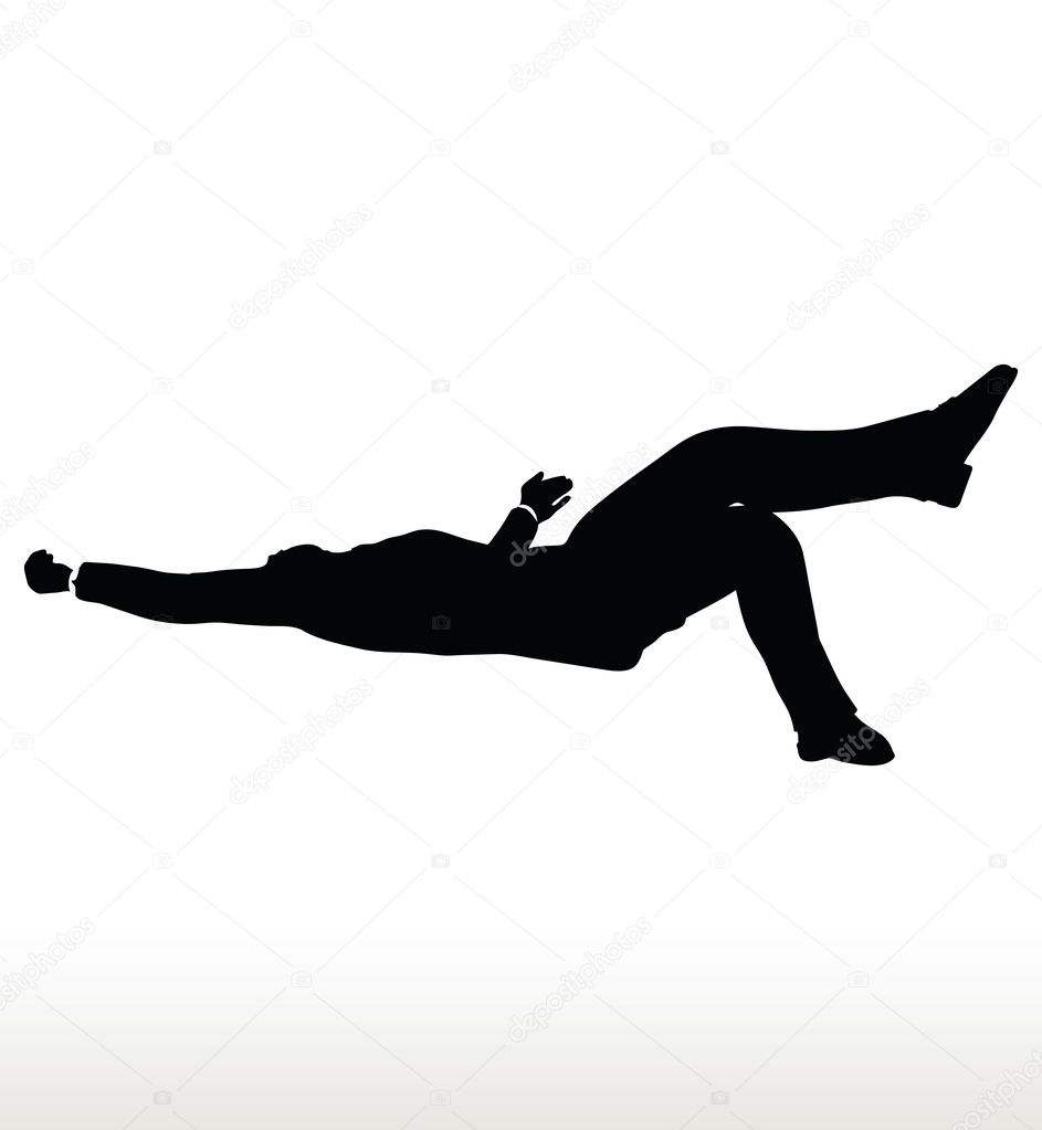 silhouette of businessman falling