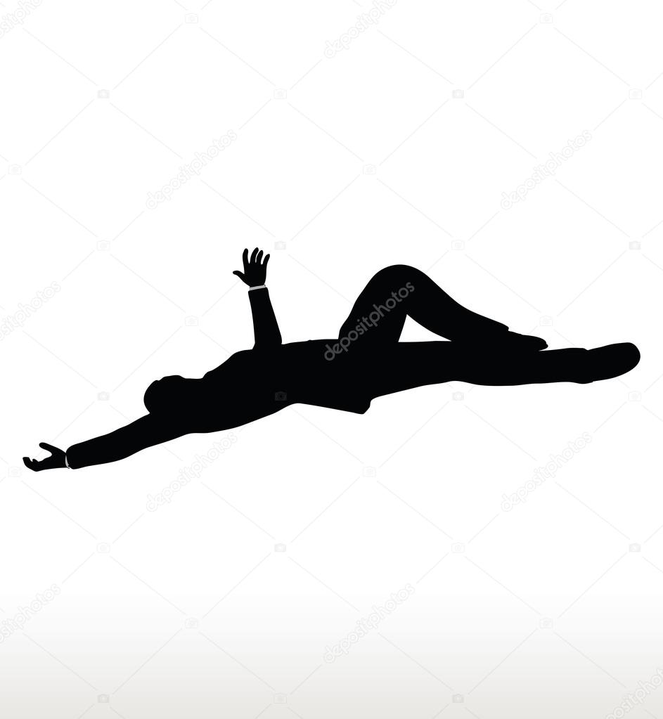 silhouette of businessman falling