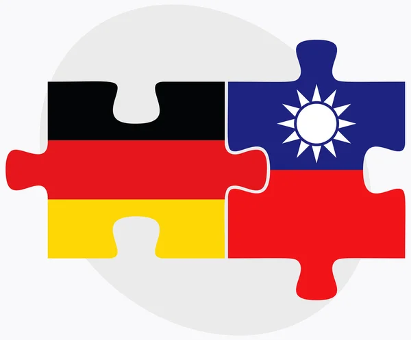 德国和台湾旗帜 — 图库矢量图片