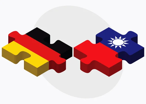 Duitsland en Taiwan vlaggen — Stockvector