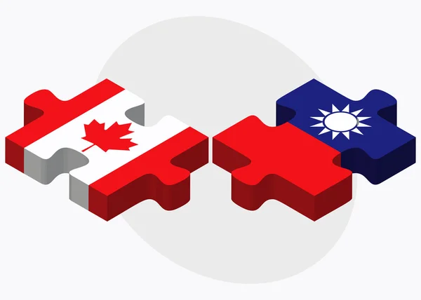 Canada en Taiwan vlaggen — Stockvector