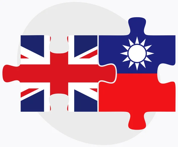 Storbritannien och Taiwan flaggor — Stock vektor