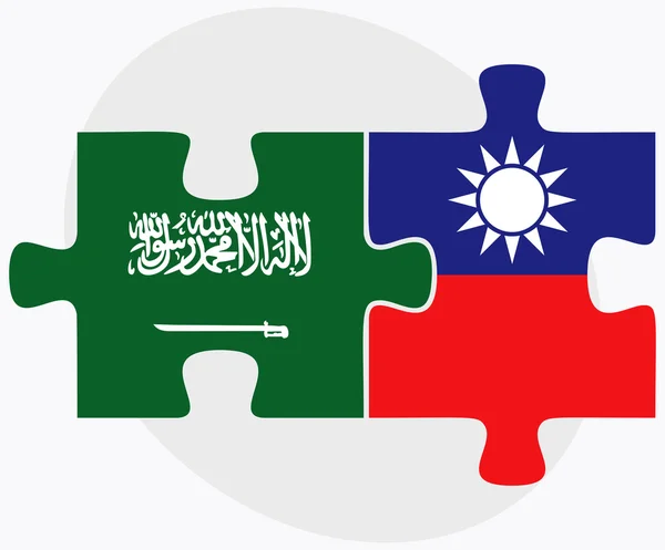 Bandeiras da Arábia Saudita e Taiwan — Vetor de Stock