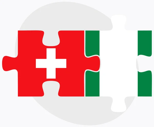 Banderas de Suiza y Nigeria — Archivo Imágenes Vectoriales