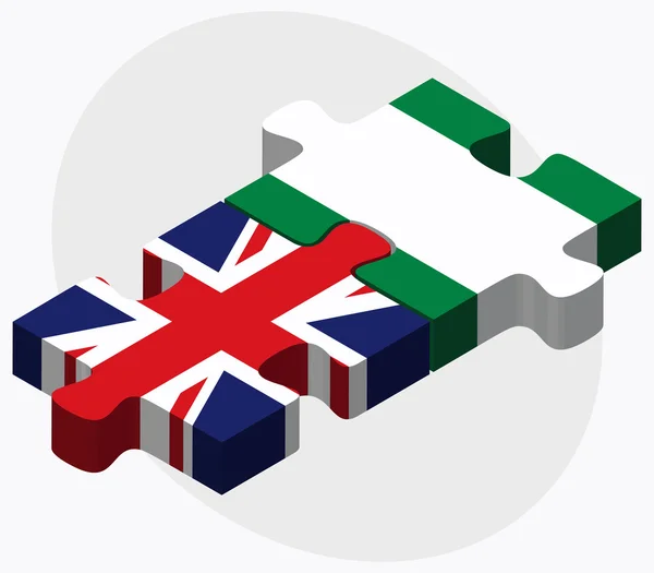 Bandiere del Regno Unito e della Nigeria — Vettoriale Stock