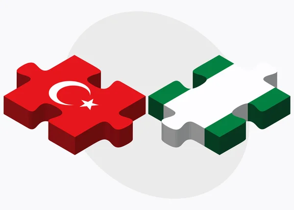 Flaggen der Türkei und Nigerias — Stockvektor