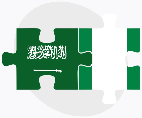 Saudiarabien och Nigeria flaggor — Stock vektor