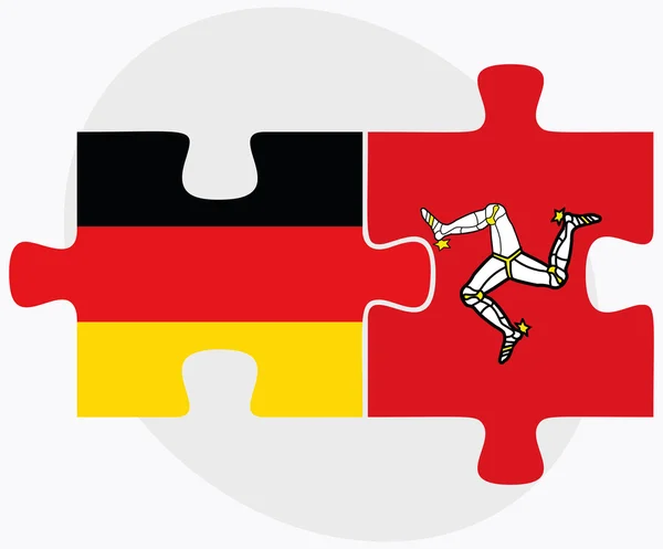 Niemcy i Wyspa Man flagi — Wektor stockowy