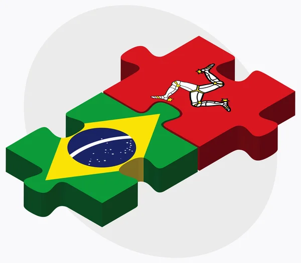 Brasilien och Isle of Man flaggor — Stock vektor