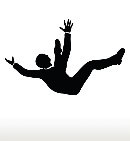 Silhouette of businessman falling — Stock Vector