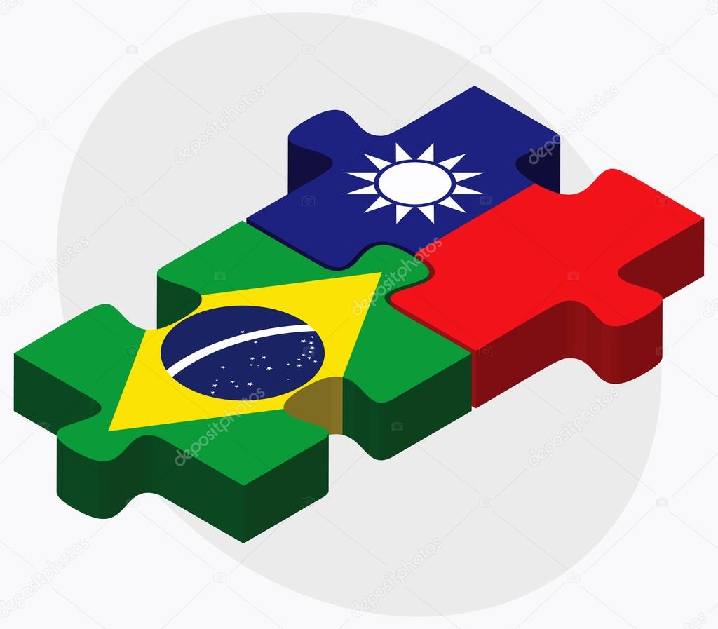 Brazil and Taiwan Flags