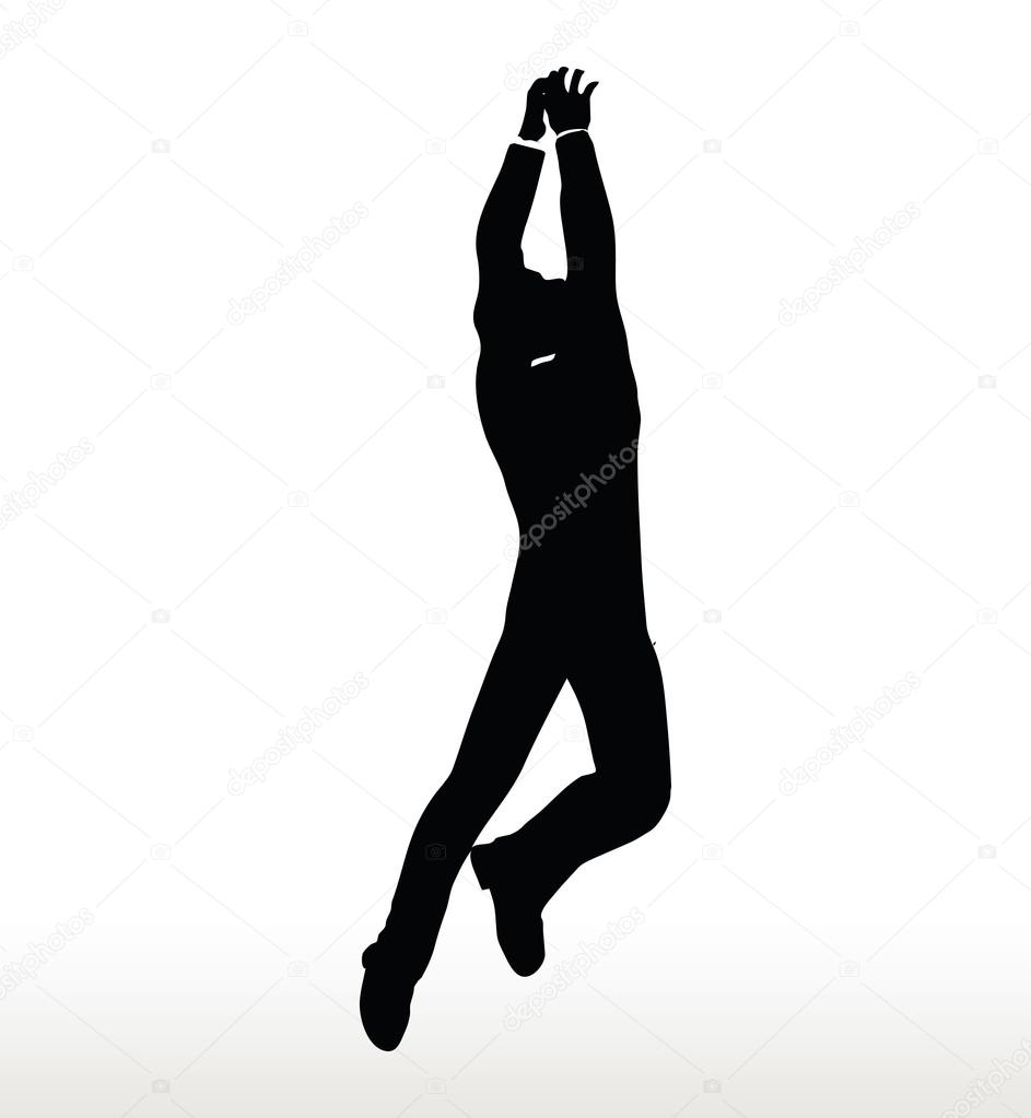 silhouette of businessman hanging