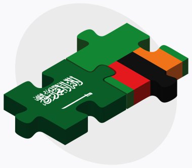 Suudi Arabistan ve Zambiya bayrakları