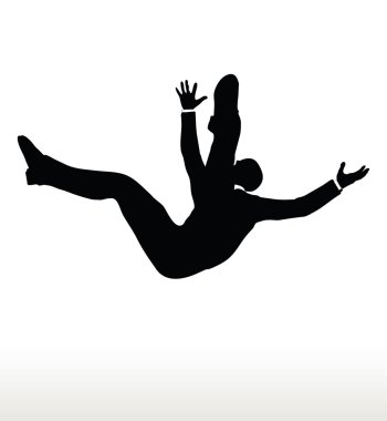 silhouette of businessman falling clipart