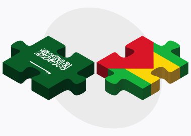 Suudi Arabistan ve Sao Tome ve Principe bayrakları