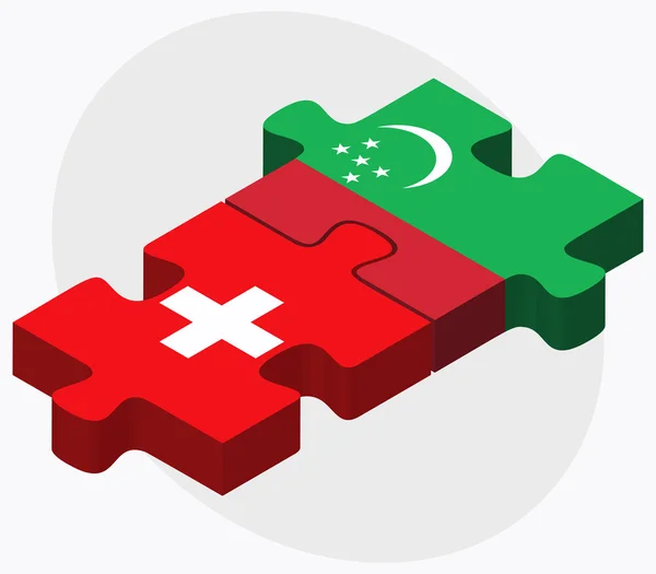 İsviçre ve Türkmenistan bayrakları — Stok Vektör