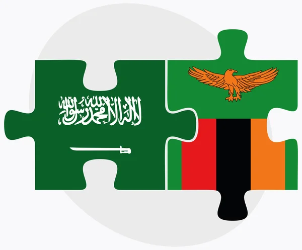 Bandiere Arabia Saudita e Zambia — Vettoriale Stock