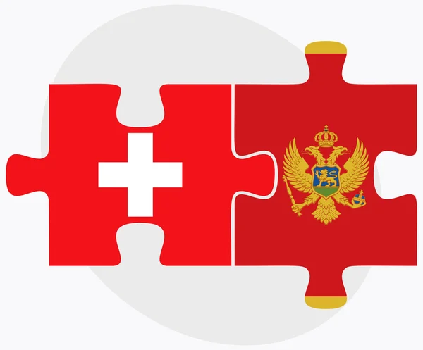 Suiza y Montenegro — Vector de stock