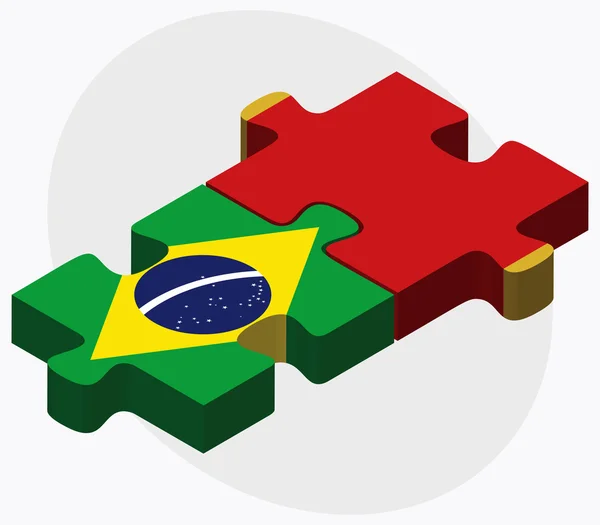 Bandeiras do Brasil e Montenegro — Vetor de Stock