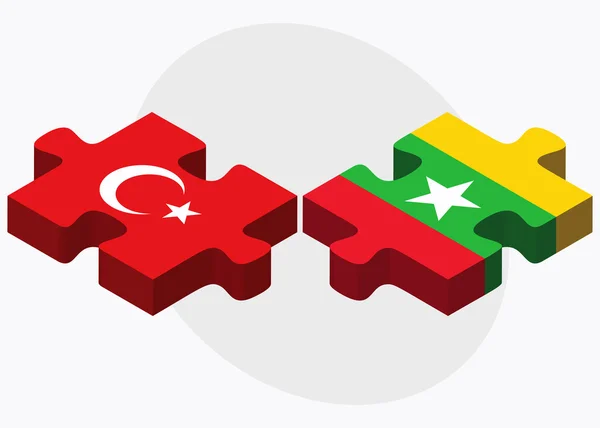 Bandeiras da Turquia e de Mianmar —  Vetores de Stock