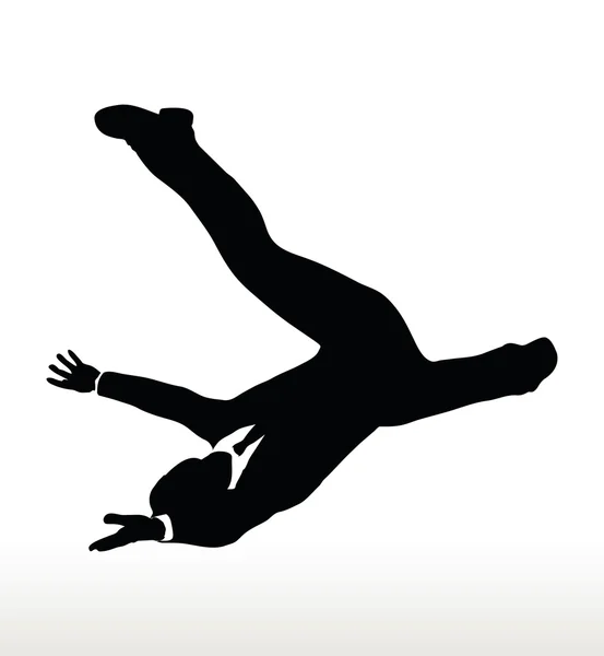Silhouette of businessman falling — Stock Vector