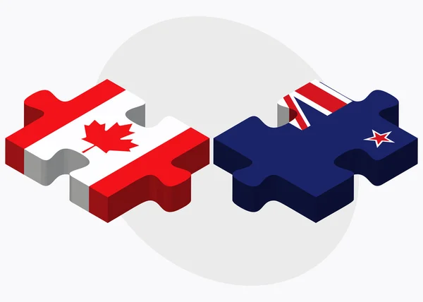 カナダとニュージーランドのフラグ — ストックベクタ