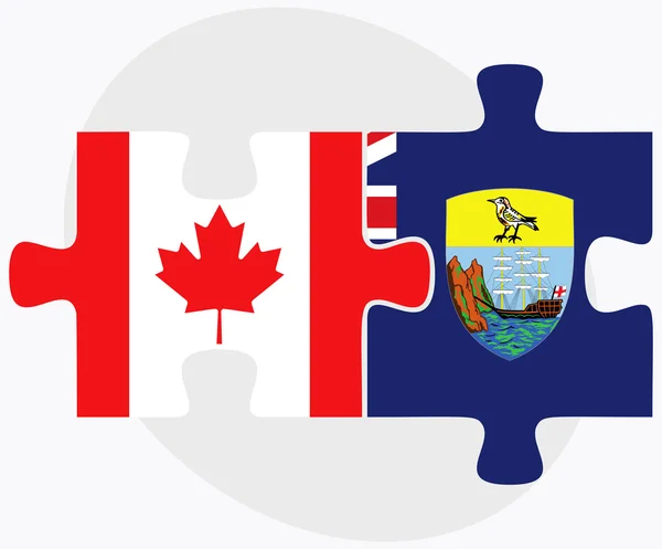 Drapeaux du Canada et Sainte-Hélène — Image vectorielle
