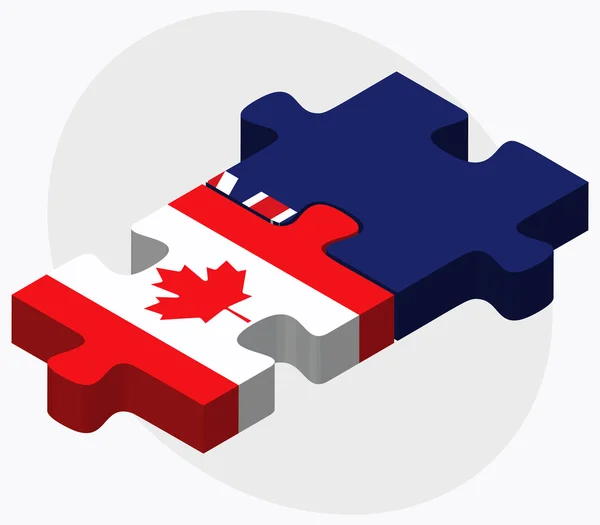 Banderas de Canadá y Santa Helena — Vector de stock