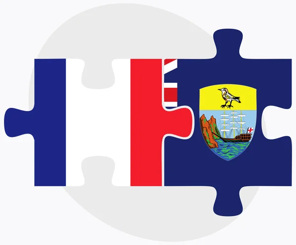 Fransa ve Saint Helena bayrakları — Stok Vektör