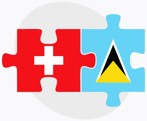 Schweiz og Saint Lucia Flag – Stock-vektor