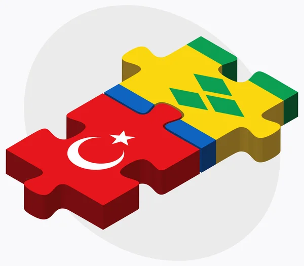 土耳其和 Vincent 和格林纳丁斯 — 图库矢量图片