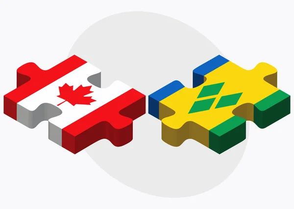 Canadá e São Vicente e Granadinas Bandeiras — Vetor de Stock