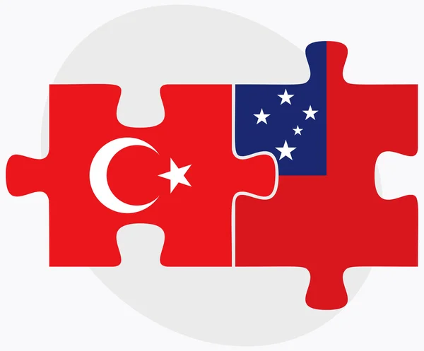 Drapeaux de Turquie et Samoa — Image vectorielle